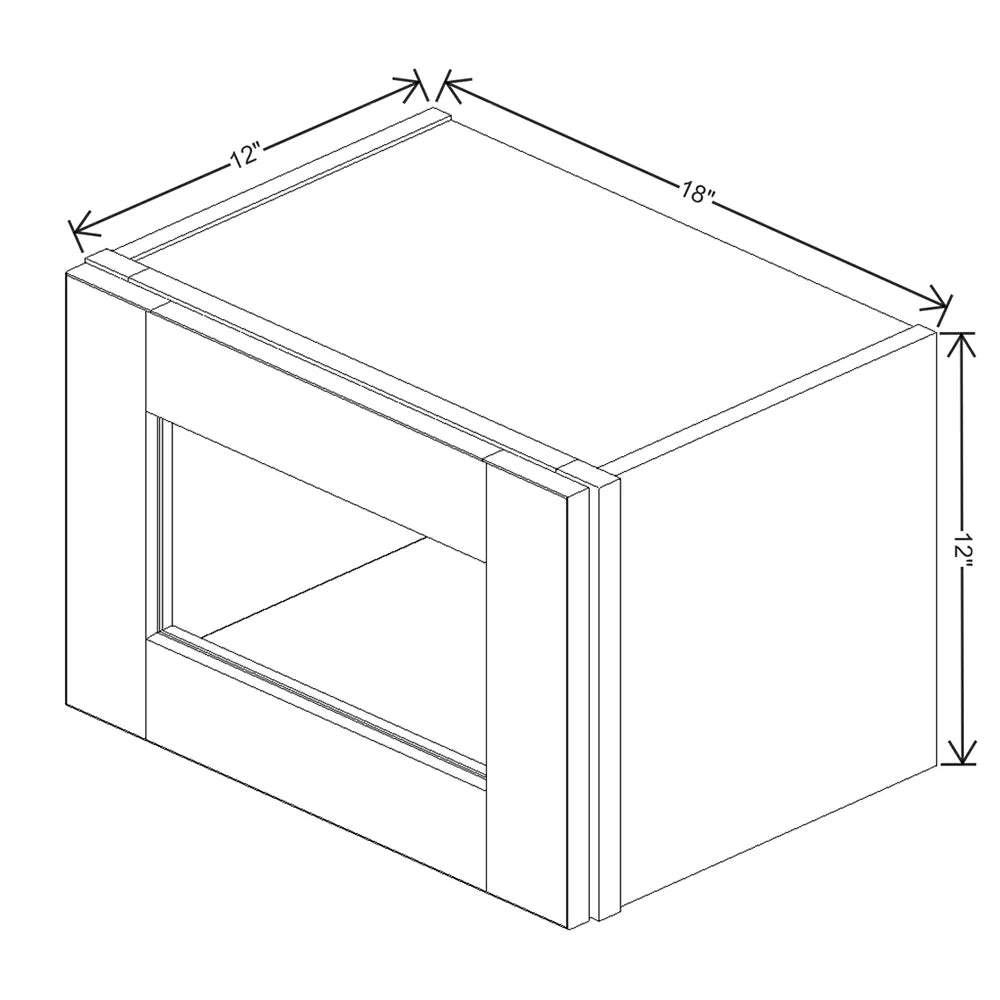 J&K Dove E1 Wall Glass Cabinet - 18" W x 12" H (No Glass Insert)