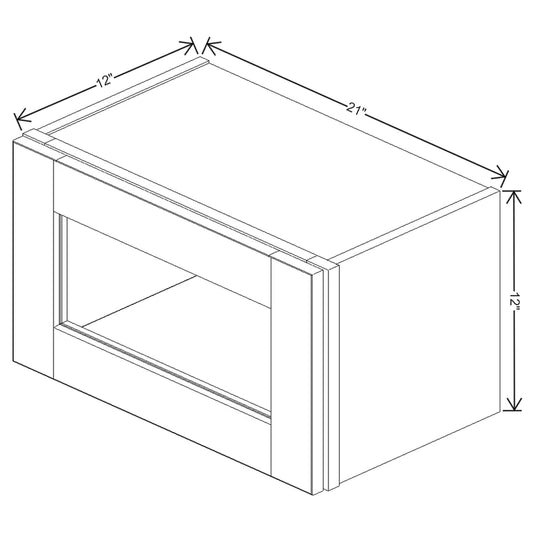 J&K Charcoal E2 Wall Glass Cabinet - 21" W x 12" H (No Glass Insert)