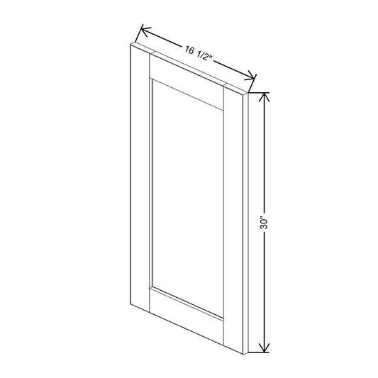 J&K Pearl Glazed H9 Dummy Insert Door Panel 16 1/2" W x 30" H