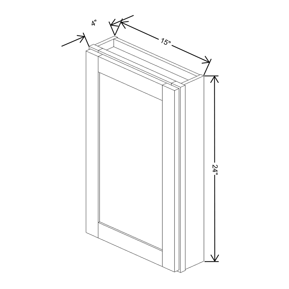 Wolf Classic Dartmouth White Paint 15"W X 24"H Medicine Cabinet