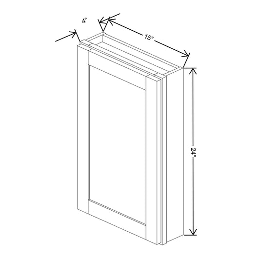 Wolf Classic Grove Opal Paint 15"W X 24"H Medicine Cabinet