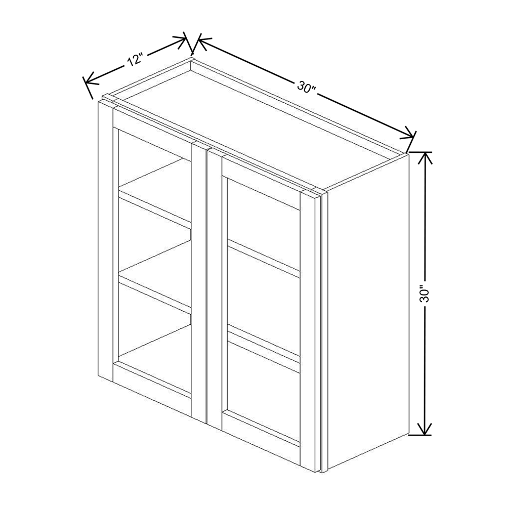 Wolf Classic York Grey Stain 30"W X 30"H Wall Prepped for Glass (Glass is NOT included)