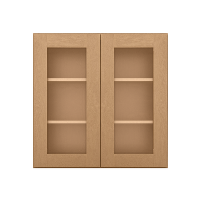 Mullion Door Wall Kitchen Cabinet WMD3030 Shaker Toffee 30 in. width 30 in. height 12 in. depth