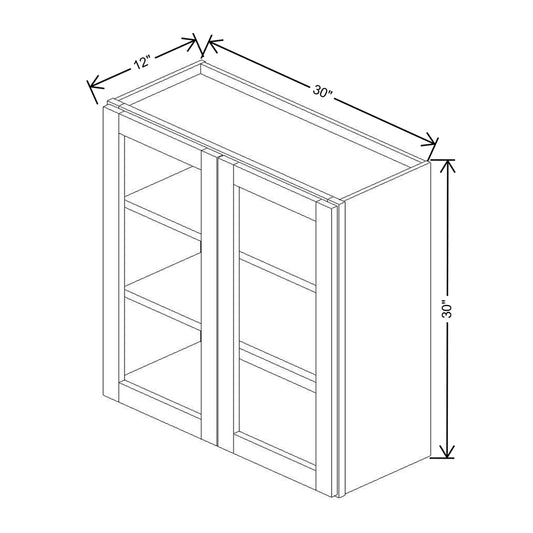 Wolf Classic Dartmouth 5-Piece Grey Stain 30"W X 30"H Wall Prepped for Glass (Glass is NOT included)