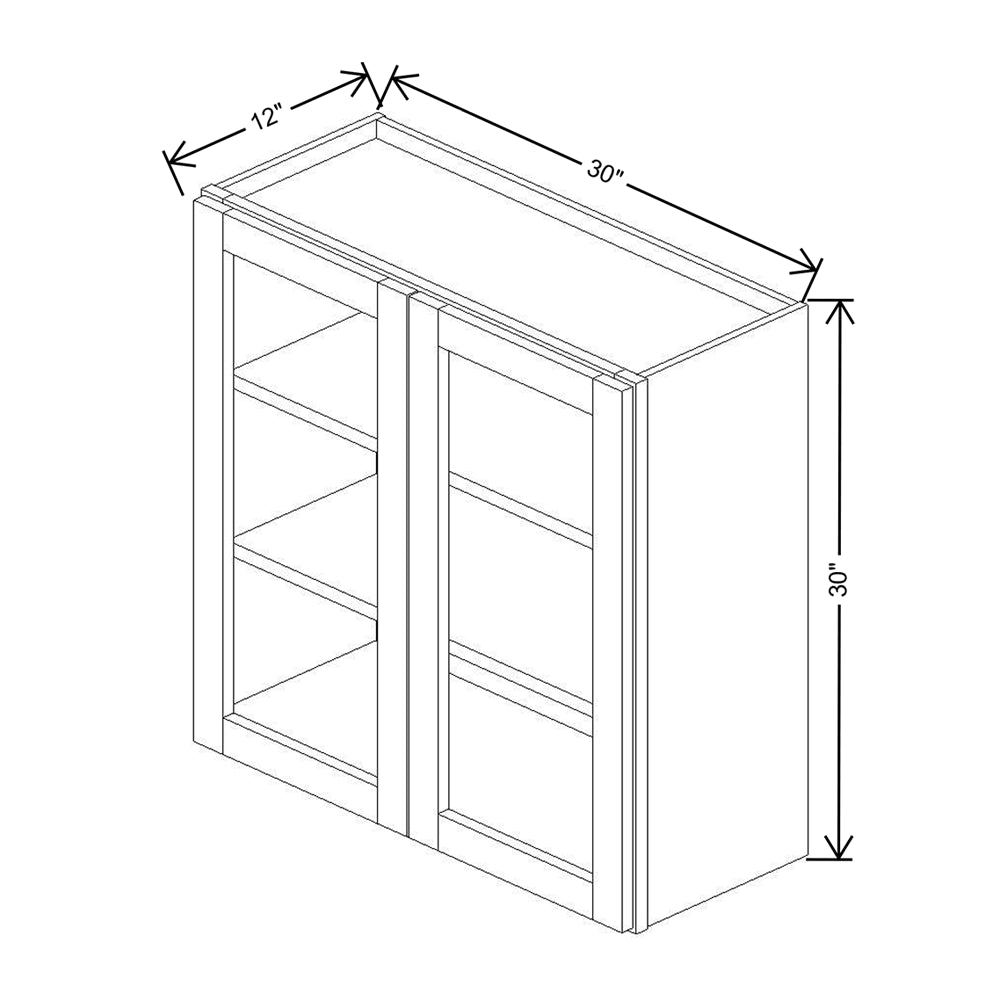 Wolf Classic Dartmouth Dark Sable Stain 30"W X 30"H Wall Prepped for Glass (Glass is NOT included)