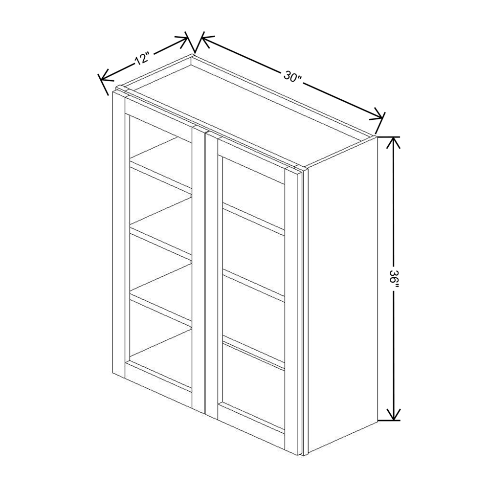 Wolf Classic Dartmouth 5-piece White Paint 30"W X 30"H Wall Prepped for Glass (Glass is NOT included)