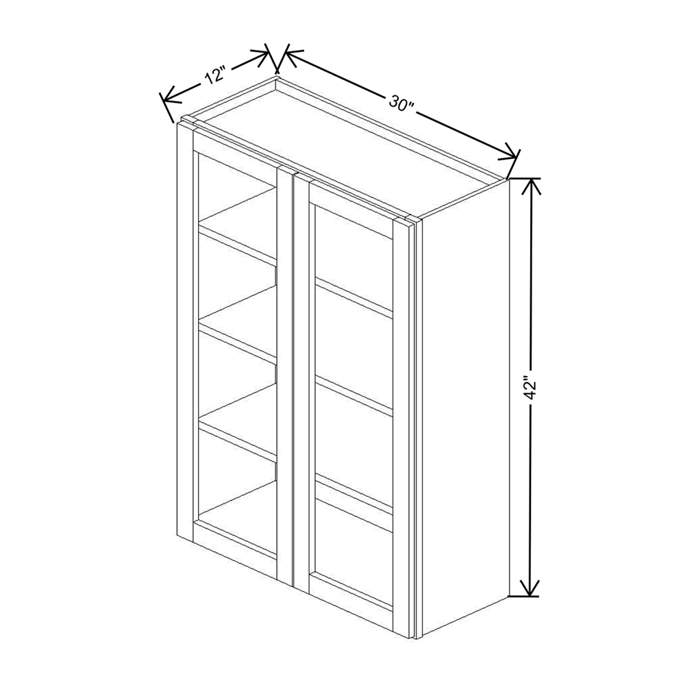 Wolf Classic York Grey Stain 30"W X 42"H Wall Prepped for Glass (Glass is NOT included)