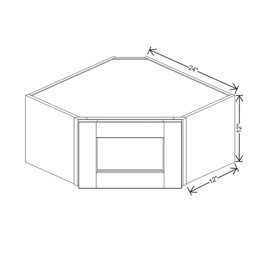 J&K Creme Glazed A7 Wall Diagonal Glass Insert- 24" W x 12" H (No Glass Insert)