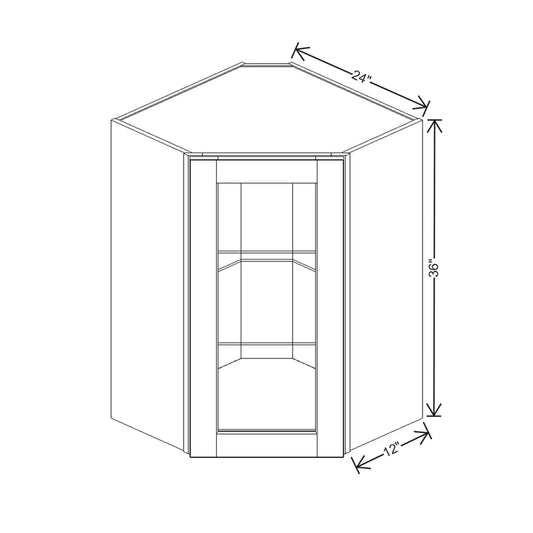 J&K Creme Glazed A7 Wall Diagonal Glass Insert- 24" W x 36" H (No Glass Insert)