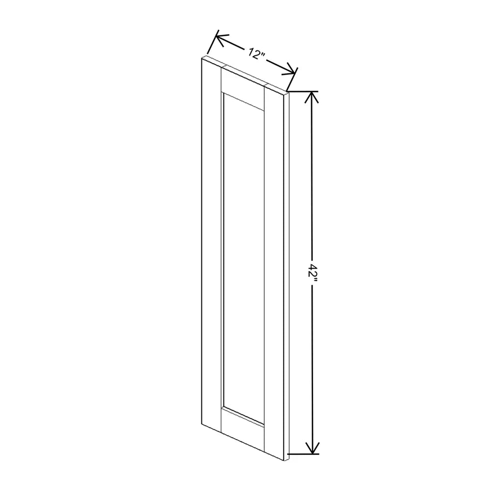 J&K White Shaker S8 Dummy Insert Door Glass 12" W x 42" H