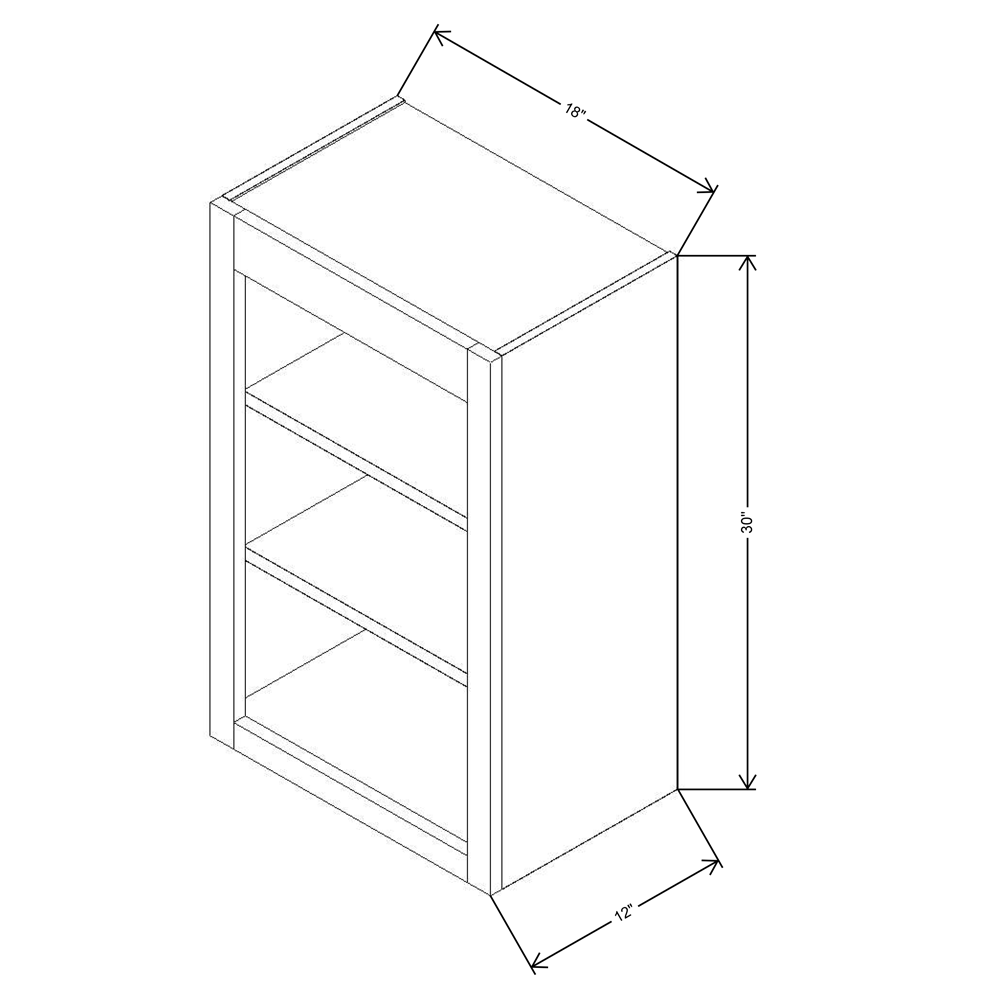 FABUWOOD ALLURE Fusion Kona 18"W X 30"H  Wall Open Shelf  {Kona-Fusion}