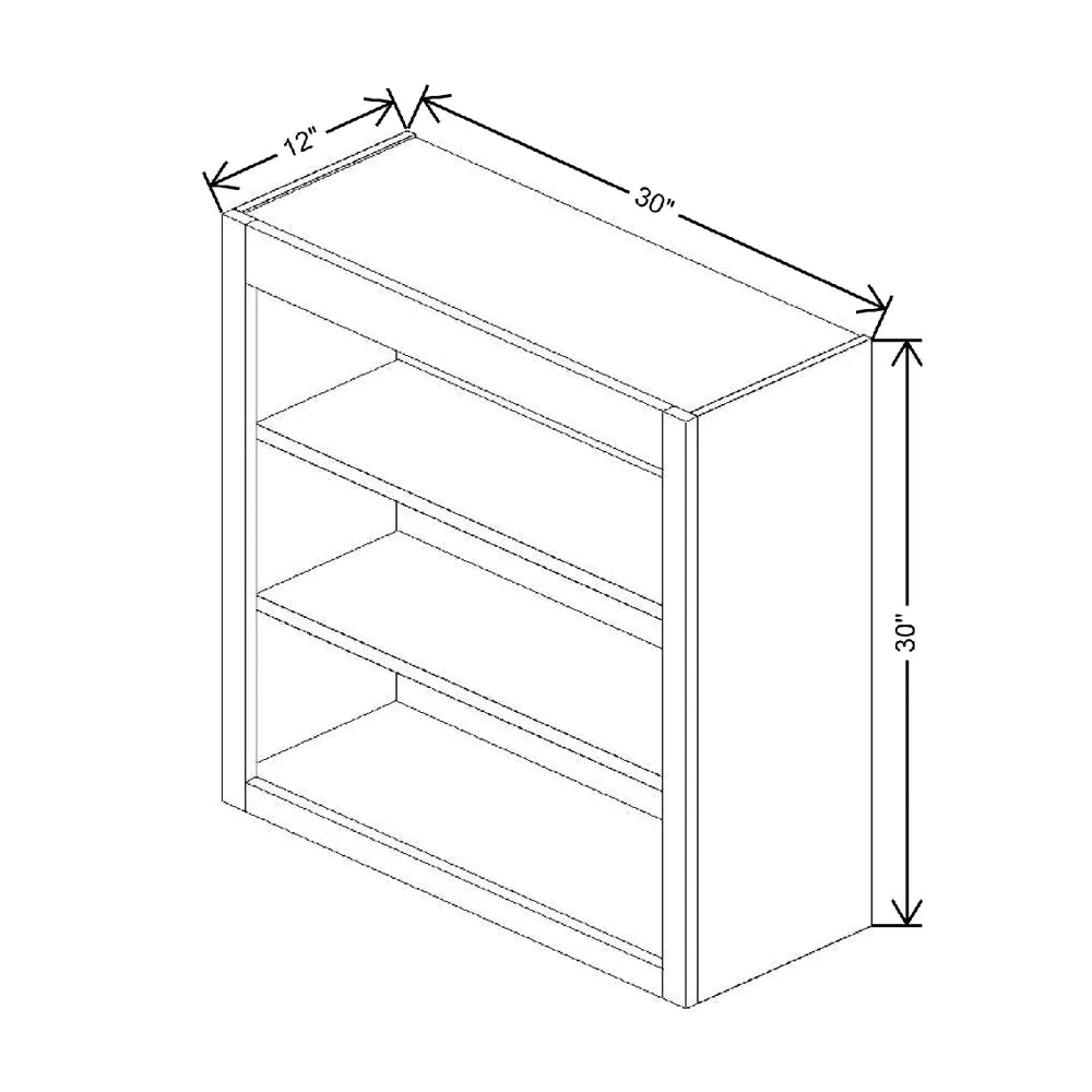 Fabuwood Allure Luna Dove 30" W X 30" H X 12" D Wall Open Shelf Cabinet