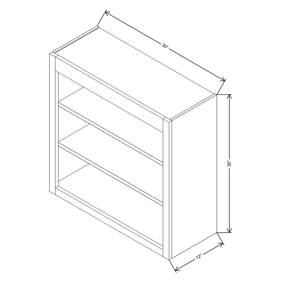 FABUWOOD ALLURE Nexus FROST 30"W X 30"H  WALL OPEN SHELF  {Nexus-Fusion}