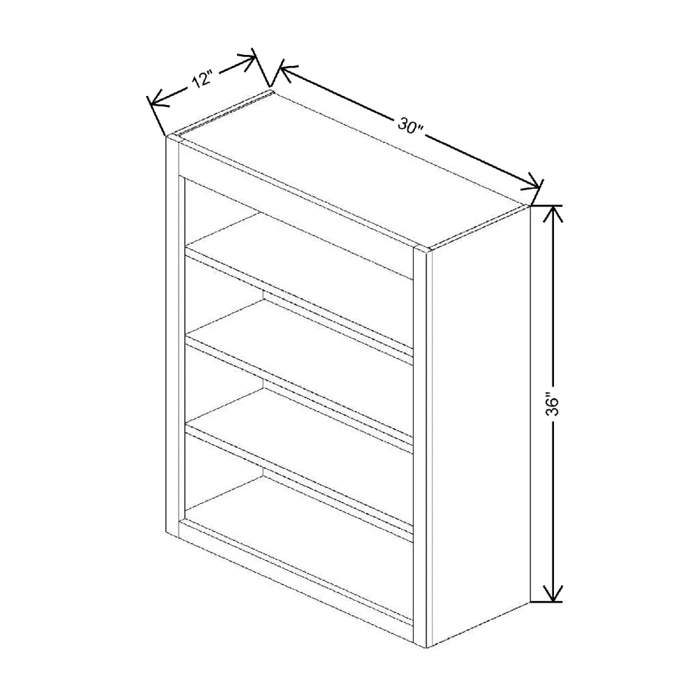 Fabuwood Allure Luna Kona 30" W X 36" H X 12" D Wall Open Shelf Cabinet
