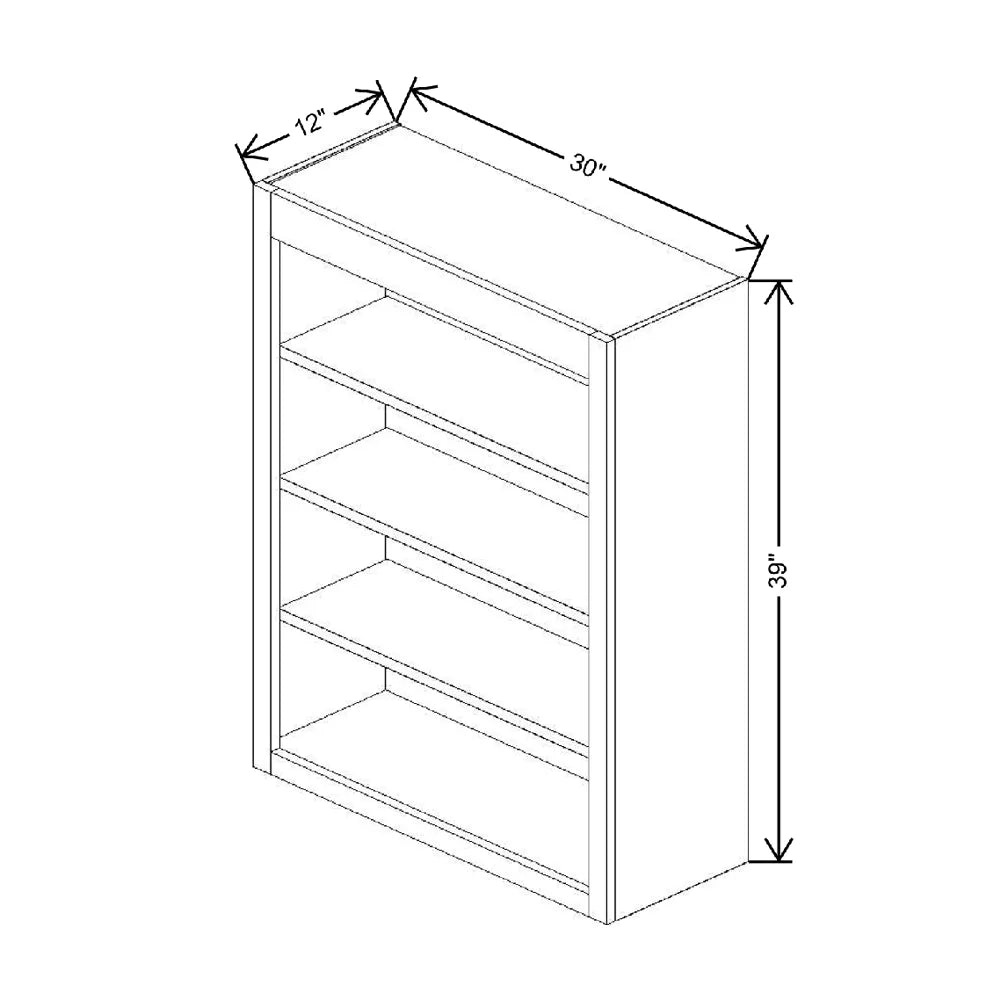 Fabuwood Allure Galaxy Frost 30" W X 39" H X 12" D Wall Open Shelf Cabinet