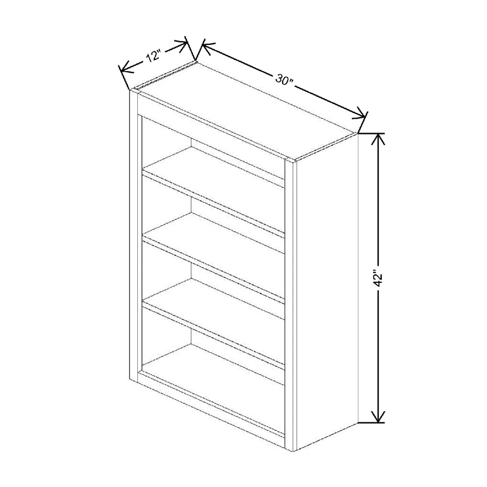 Fabuwood Allure Luna Timber 30" W X 42" H X 12" D Wall Open Shelf Cabinet