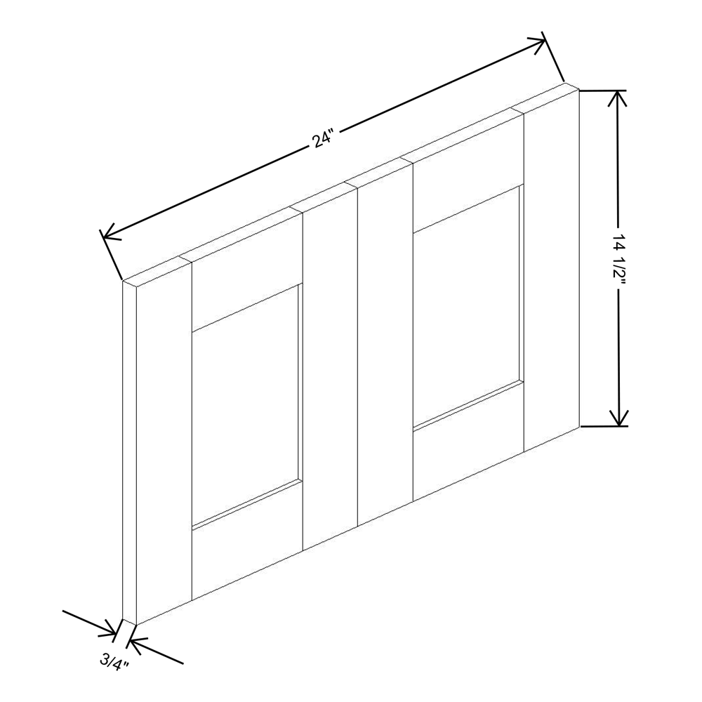 Fabuwood Allure Fusion Kona 15"W X 24"D Wainscot Panel Wall 