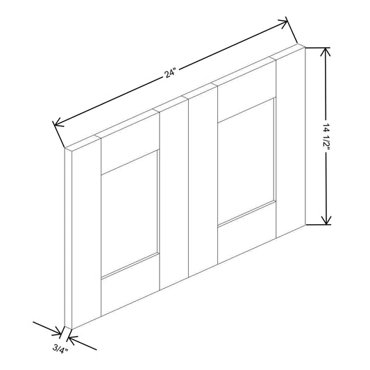 Fabuwood Allure Galaxy Dove 15"W X 24"D Wainscot Panel Wall 