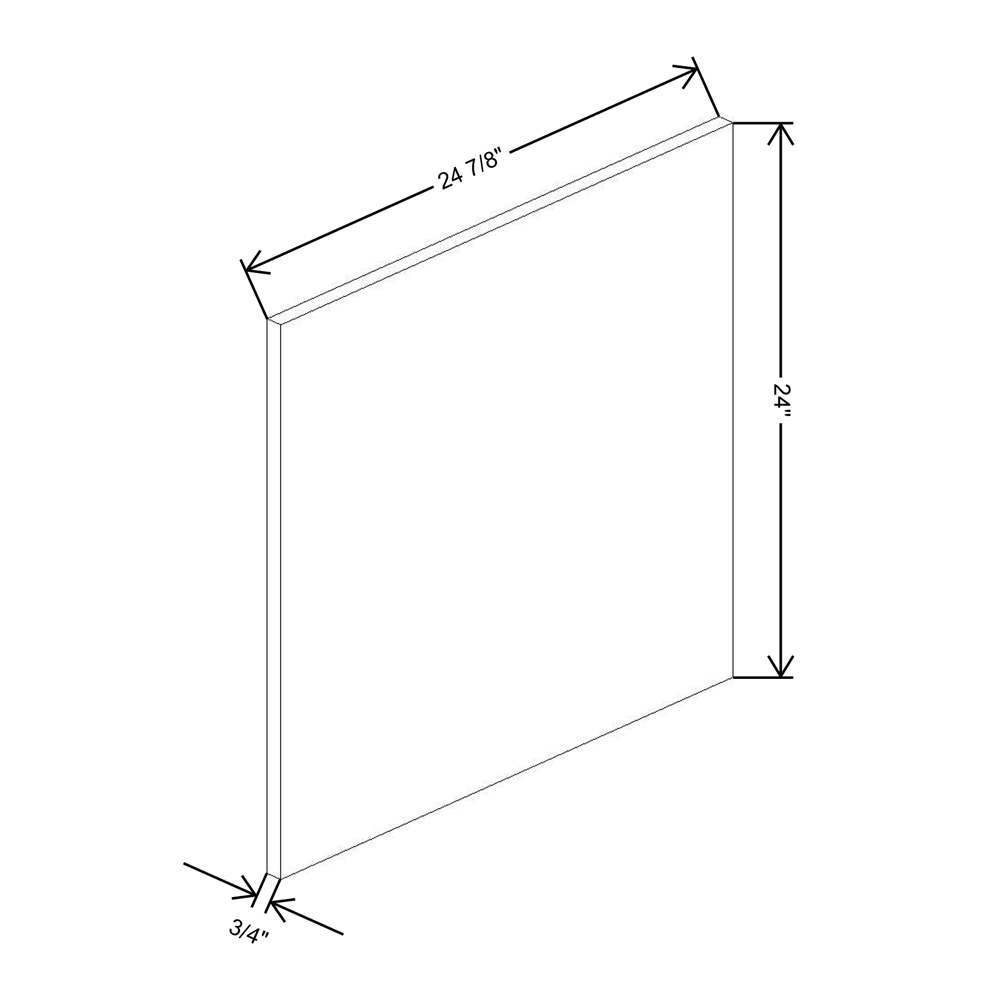 Fabuwood Illume Catalina Bianco Gloss 2 Wainscot Panel Wall 24 X 24 Deep {Right}