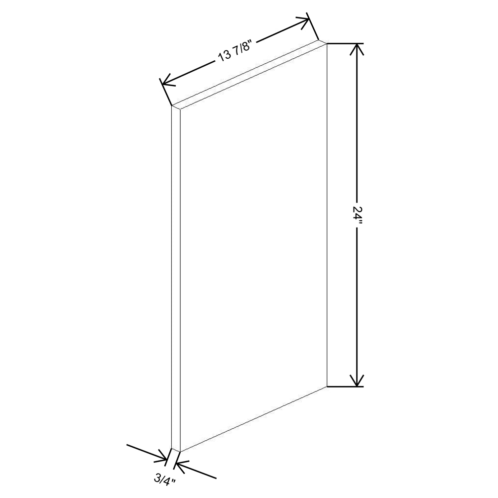 Fabuwood Illume Catalina Bianco Gloss 2 Wainscot Panel Wall 24 {Right}