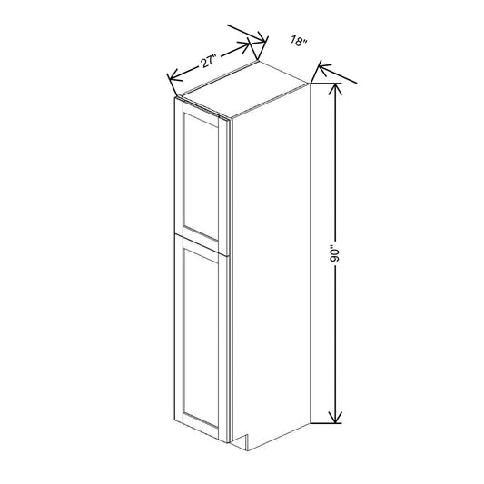 J&K Pure B5 Pantry w/Roll-Out Trays 18" W x 90" H x 27" D