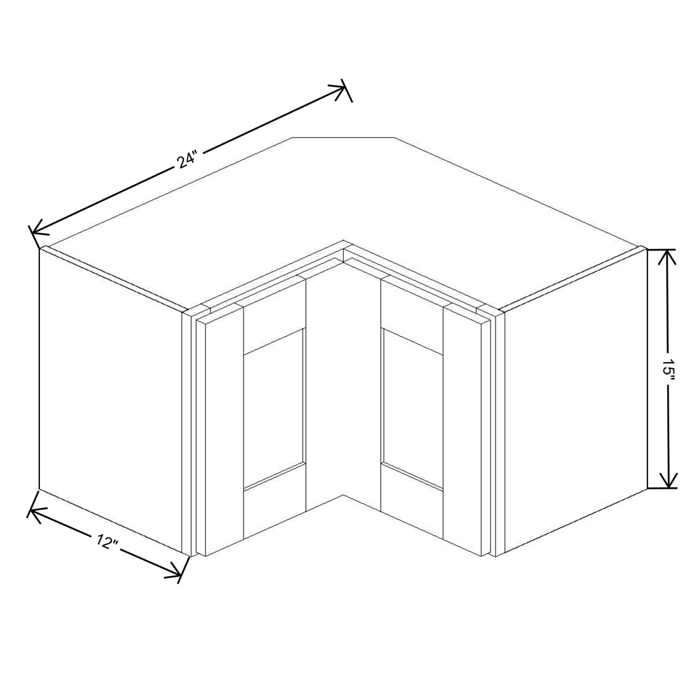 Fabuwood Allure Fusion Nickel 24"W X 15"H Square Corner Wall