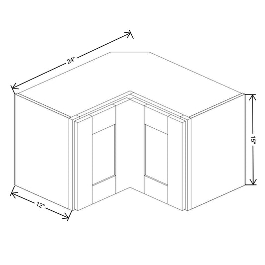 Fabuwood Allure Galaxy Nickel 24"W X 15"H Square Corner Wall