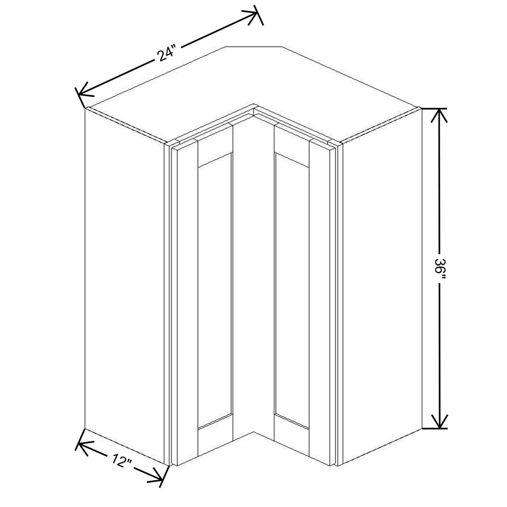 Fabuwood Allure Galaxy Nickel 24"W X 36"H Square Corner Wall