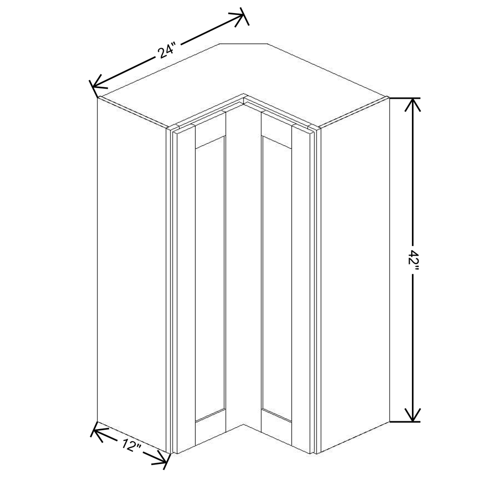 Fabuwood Allure Fusion Dove 24"W X 42"H Wall Square Corner Wall