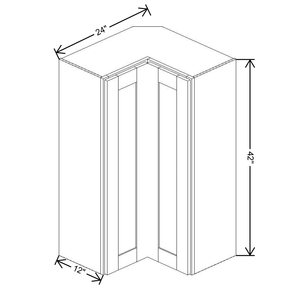 Fabuwood Allure Galaxy Nickel 24"W X 42"H Wall Square Corner Wall