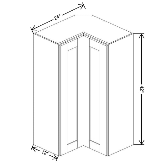 Fabuwood Allure Galaxy Nickel 24"W X 42"H Wall Square Corner Wall