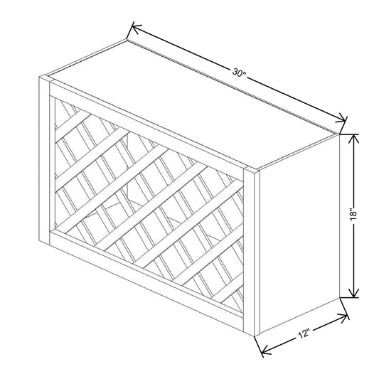 Cubitac Basic Oxford Latte 30"W X 18"H Wine Rack Cabinet {Horizontal}