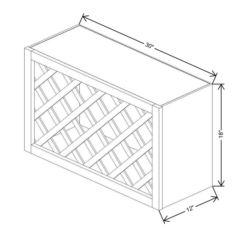 Cubitac Basic Oxford Latte 30"W X 18"H Wine Rack Cabinet {Horizontal}