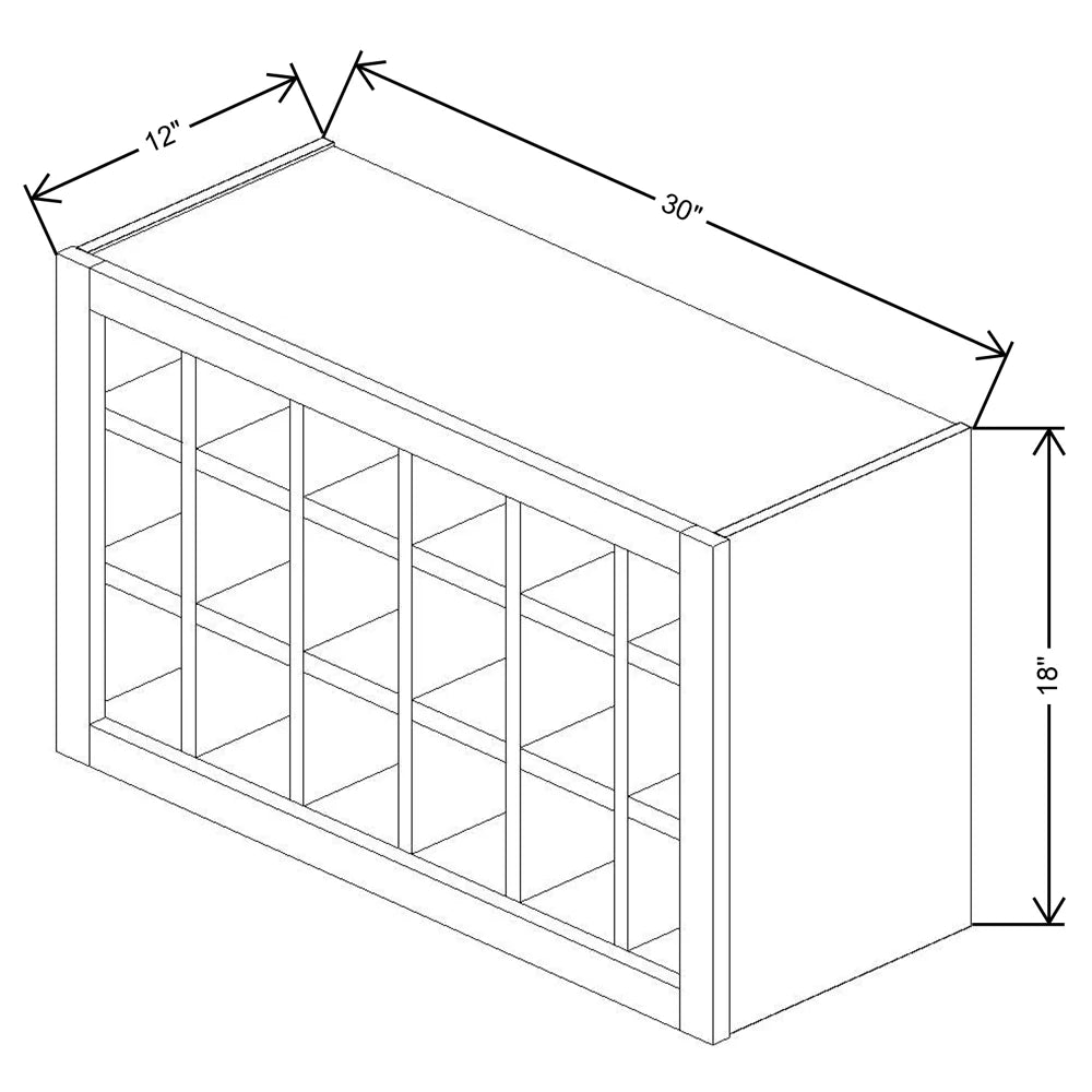 Fabuwood Allure Luna Desert Oak 30" W X 18" H X 12" D Wall Wine Rack