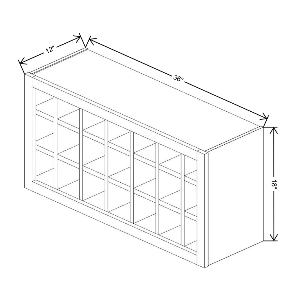 Fabuwood Allure Luna Desert Oak 36" W X 18" H X 12" D Wall Wine Rack