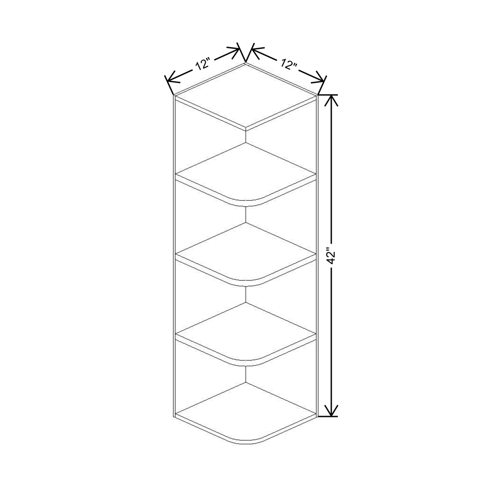 Cubitac Basic Ridgefield Latte 12"W X 42"H Knick Knack Wall Shelf