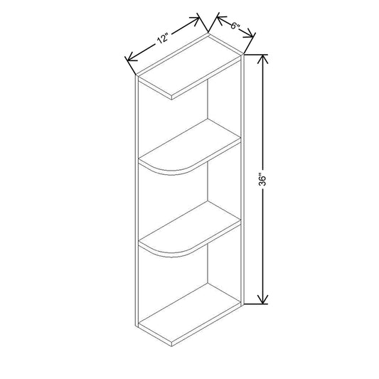 CNC Concord Newport White 12" W X 36" H Knick Knack Wall Shelf