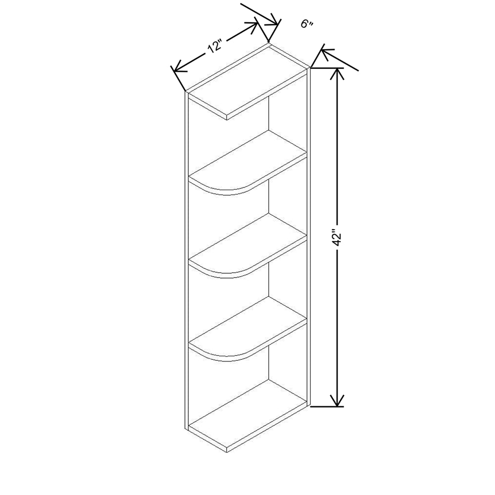 CNC Concord Richmond Stone 12" W X 42" H Knick Knack Wall Shelf