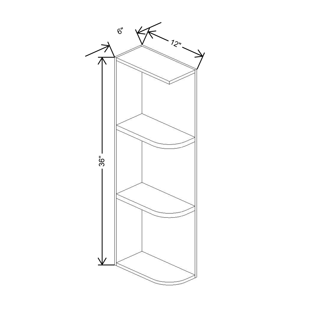 Cubitac Basic Oxford Pastel 6"W X 36"H Knick Knack Wall Shelf