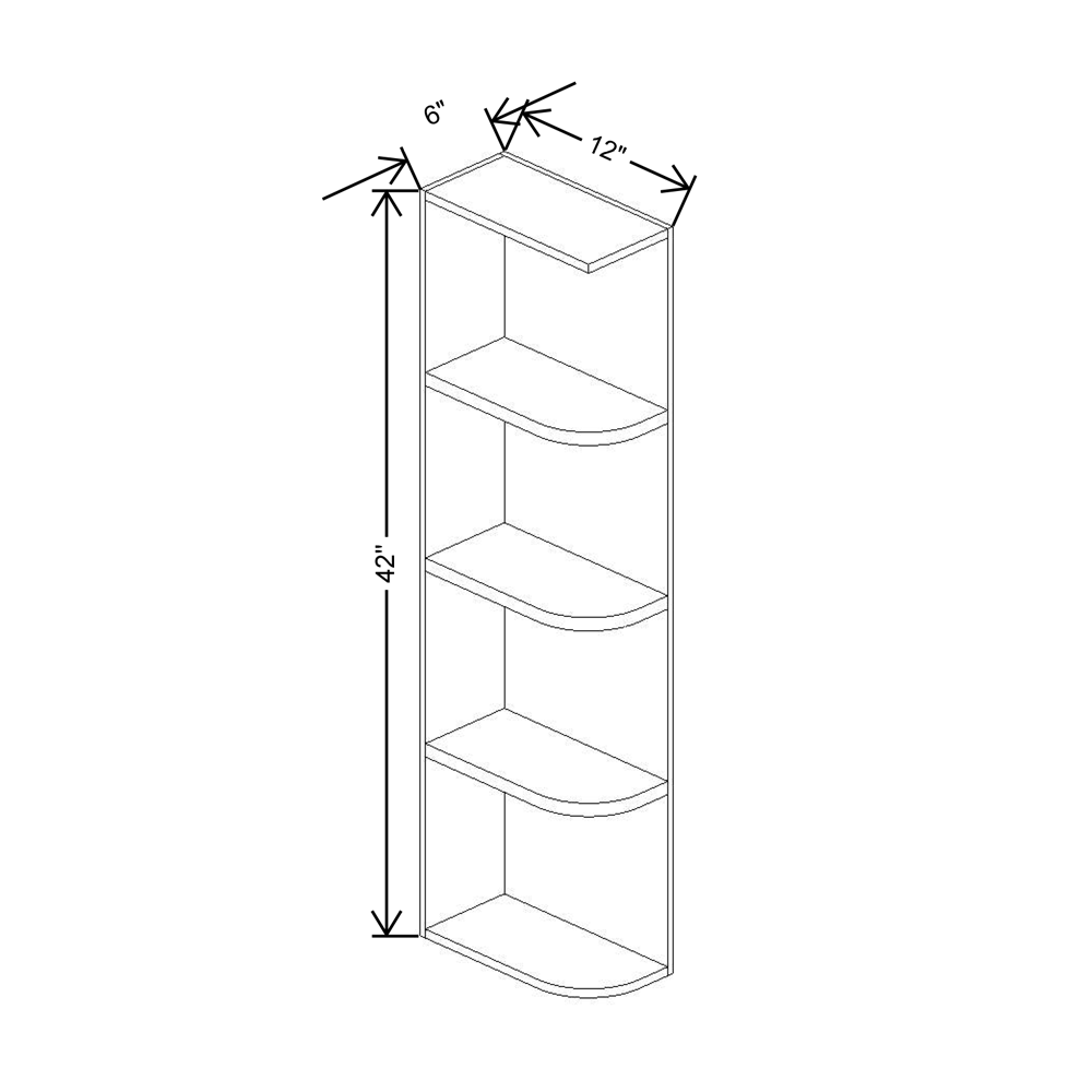 Cubitac Basic Oxford Latte 6"W X 42"H Knick Knack Wall Shelf