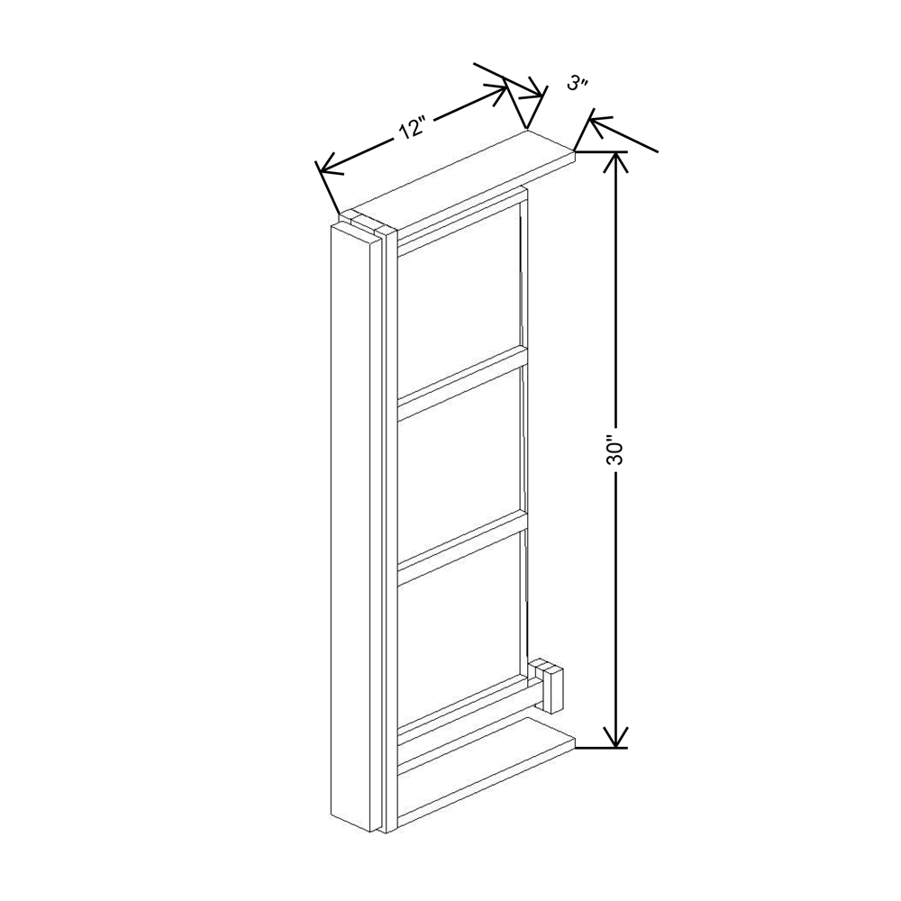 Cubitac Imperial Madison Hazelnut 3"W x 30"H Wall Spice Cabinet