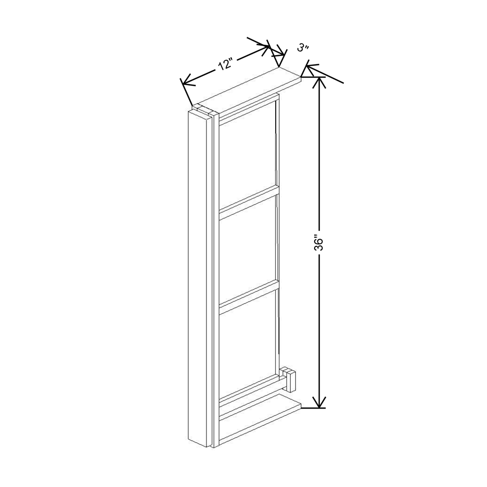 Cubitac Imperial Madison Dusk 3"W x 36"H Wall Spice Cabinet