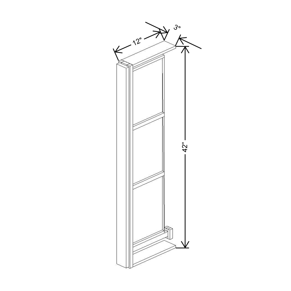 Cubitac Imperial Madison Dusk 3"W X 42"H Wall Spice Cabinet