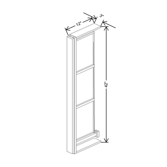 Cubitac Imperial Madison Latte 3"W X 42"H Wall Spice Cabinet