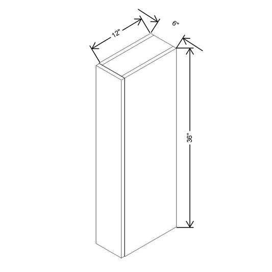 CNC Concord Park Ave White 06" W X 36" H Wall Spice Cabinet