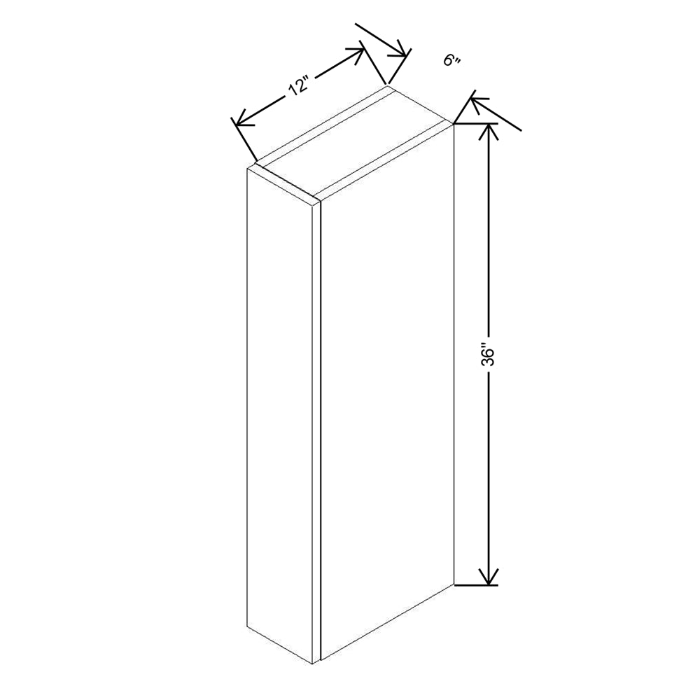 CNC Concord Fashion White 06" W X 36" H Wall Spice Cabinet