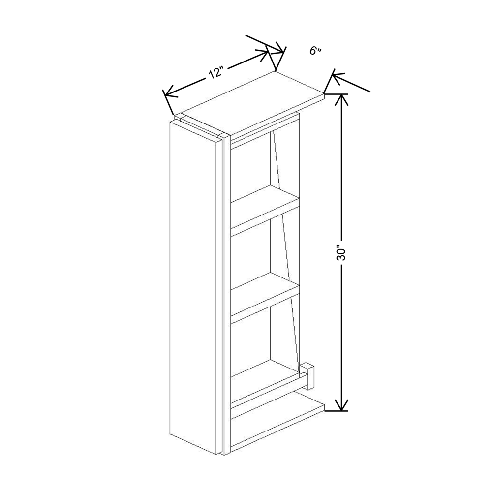 Cubitac Imperial Madison Dusk 6"W x 30"H Wall Spice Cabinet