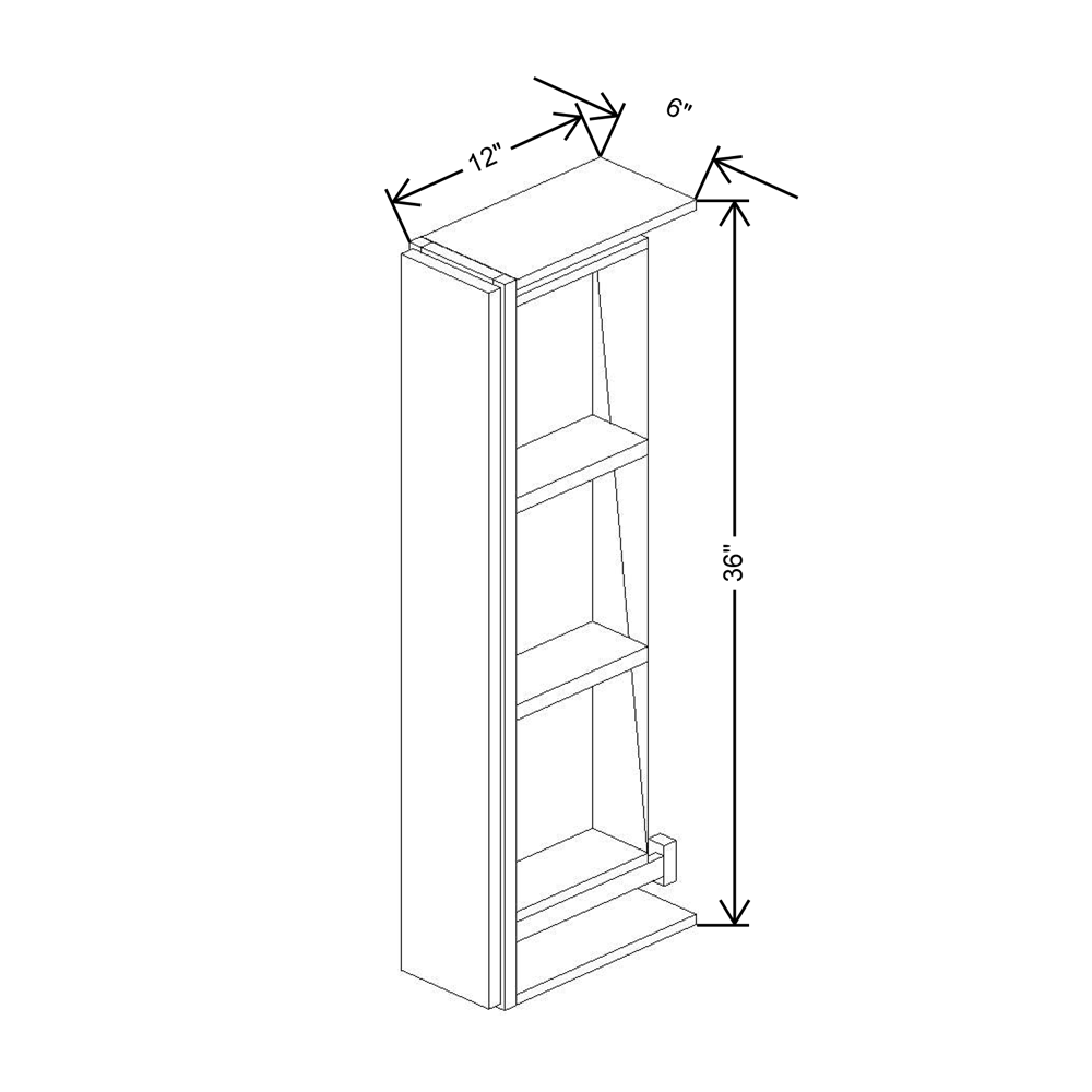 Cubitac Imperial Madison Hazelnut 6"W x 36"H Wall Spice Cabinet