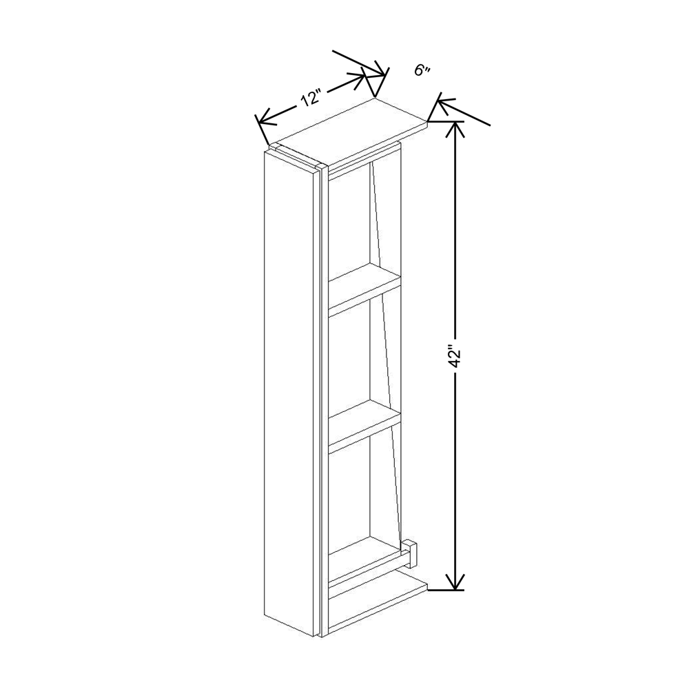 Cubitac Imperial Madison Dusk 6"W X 42"H Wall Spice Cabinet