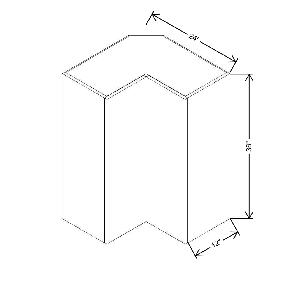 CNC Classic Highland White 24" W X 36" H Square Corner Wall Cabinet
